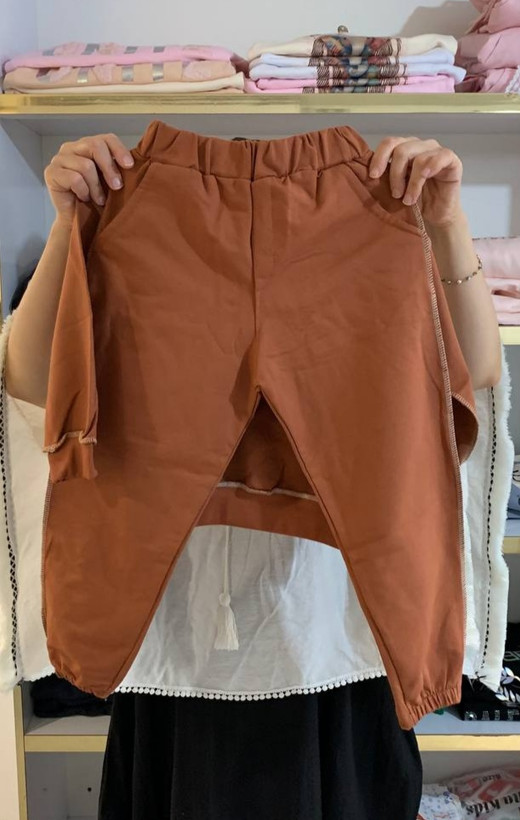 ست بلوز شلوار بچه گانه پنبه دورس دونخ دوخت معکوس