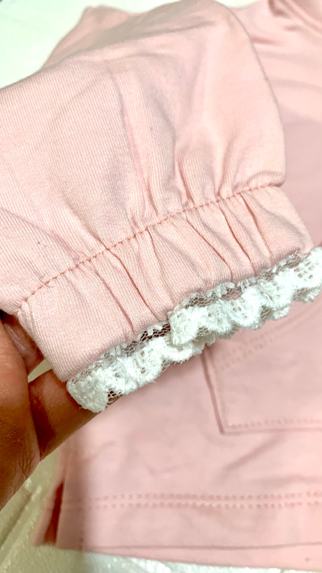 ست هودی شلوار بچه گانه دورس دونخ لاکرادار صورتی