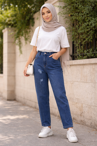 شلوار جین زنانه مام استایل