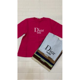 تیشرت زنانه نخ پنبه باکسی dior