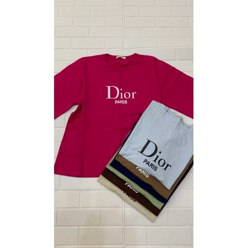تیشرت زنانه نخ پنبه باکسی dior